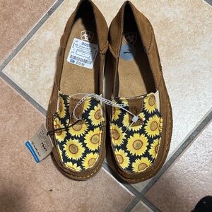 Ariat Brown Sunflower Slip-On Shoes